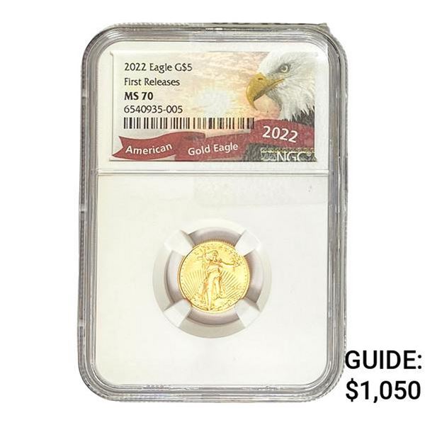 2022 $5 Gold Half Eagle NGC MS70