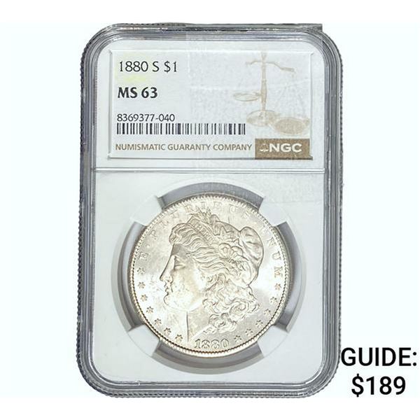 1880-S Morgan Silver Dollar NGC MS63
