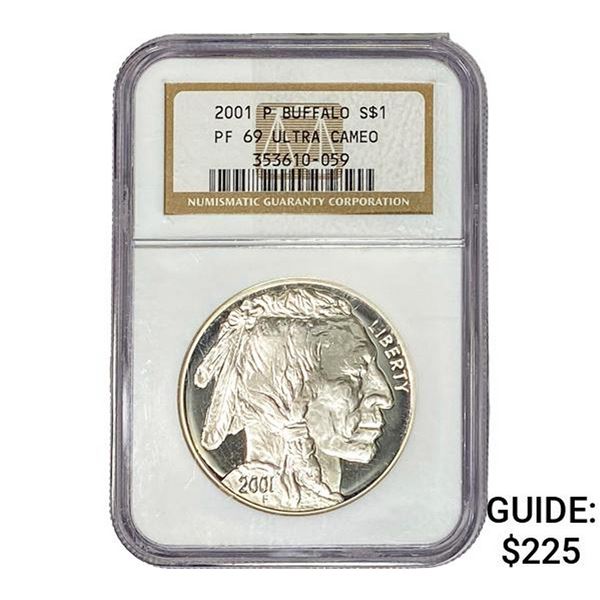 2001-P Silver Buffalo Dollar Ultra Cameo NGC PF69