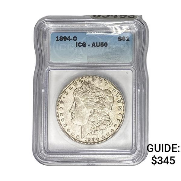 1894-O Morgan Silver Dollar ICG AU50