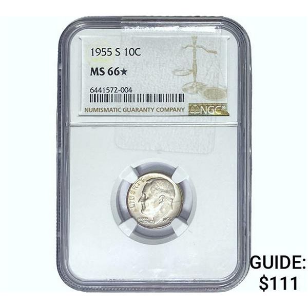1955-S Roosevelt Dime NGC MS66*