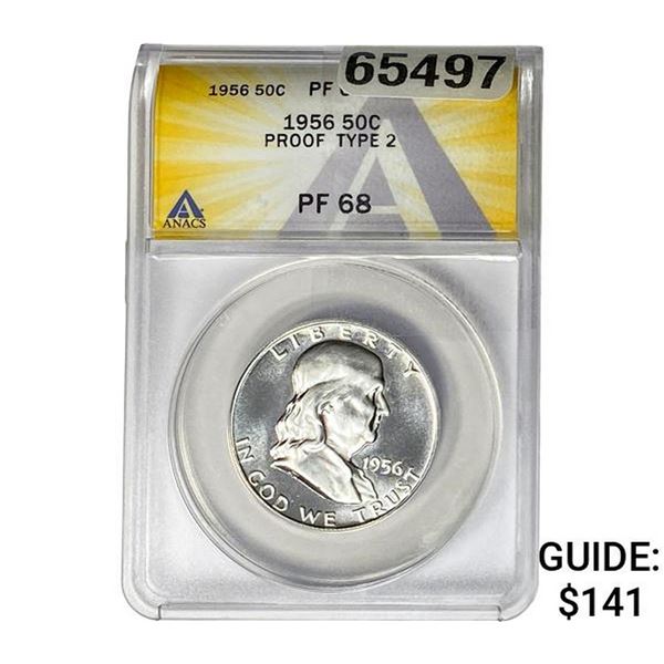 1956 Franklin Half Dollar ANACS PF68