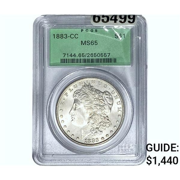 1883-CC Morgan Silver Dollar PCGS MS65