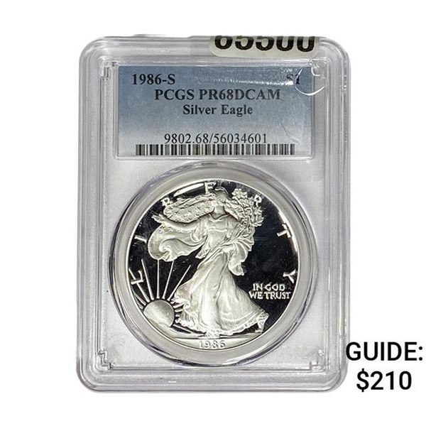 1986-S Silver Eagle PCGS PR68 DCAM