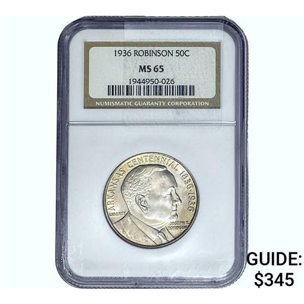 1936 Robinson Half Dollar NGC MS65