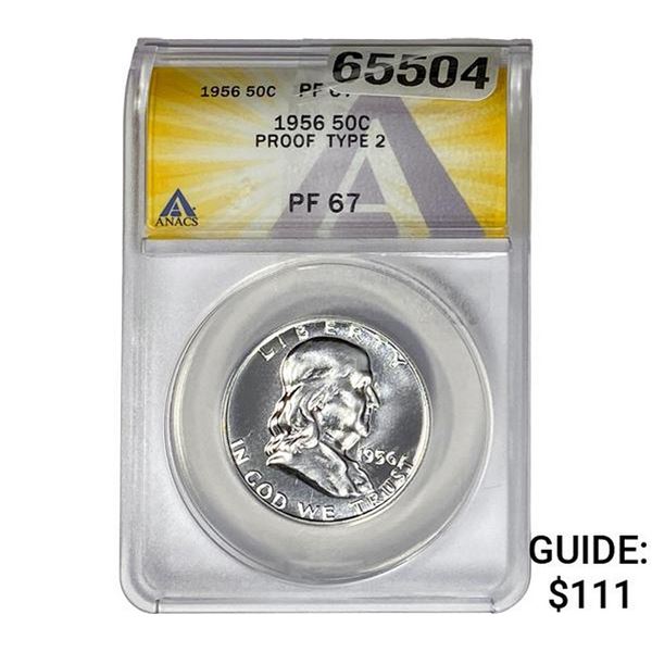 1956 Franklin Half Dollar ANACS PF67