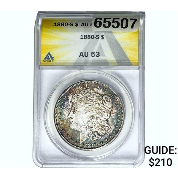 1880-S Morgan Silver Dollar ANACS AU53 Toned