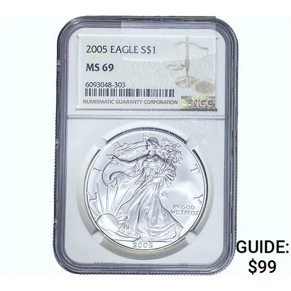 2005 Silver Eagle NGC MS69