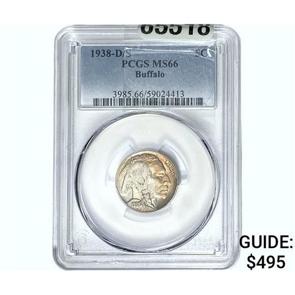 1938-D/S Buffalo Nickel PCGS MS66