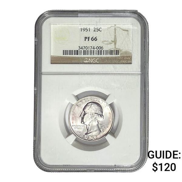 1951 Washington Silver Quarter NGC PF66
