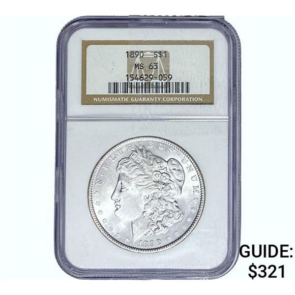 1890 Morgan Silver Dollar NGC MS63