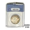 Image 1 : 1942 Walking Liberty Quarter ANACS MS64