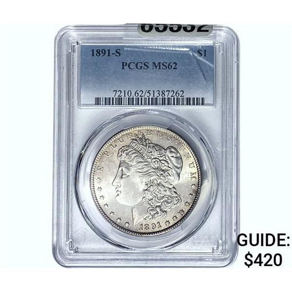 1891-S Morgan Silver Dollar PCGS MS62