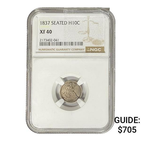 1837 Seated Liberty Half Dime NGC XF40