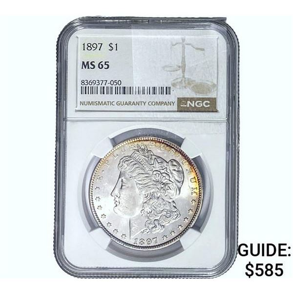 1897 Morgan Silver Dollar NGC MS65