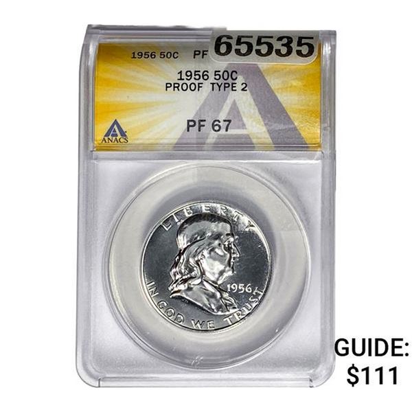 1956 Franklin Half Dollar ANACS PF67