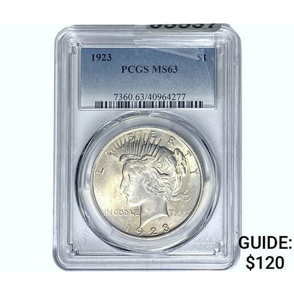 1923 Silver Peace Dollar PCGS MS63