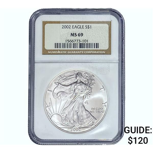 2002 Silver Eagle NGC MS69