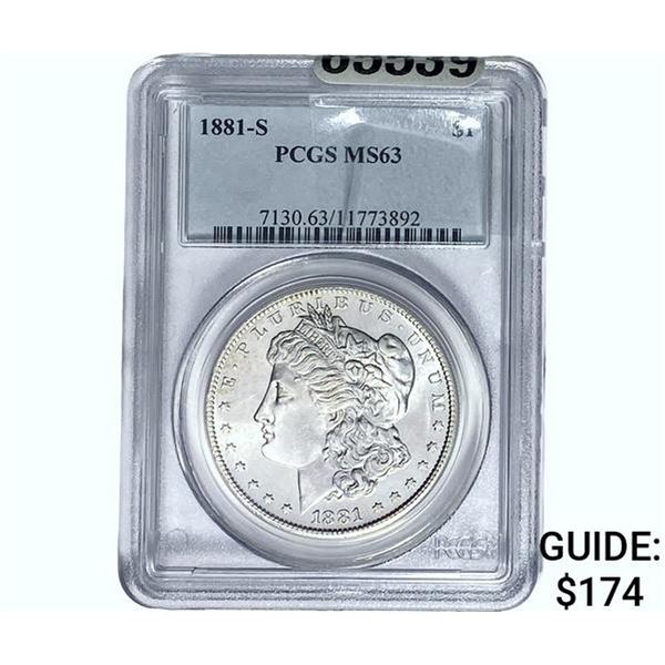 1881-S Morgan Silver Dollar PCGS MS63