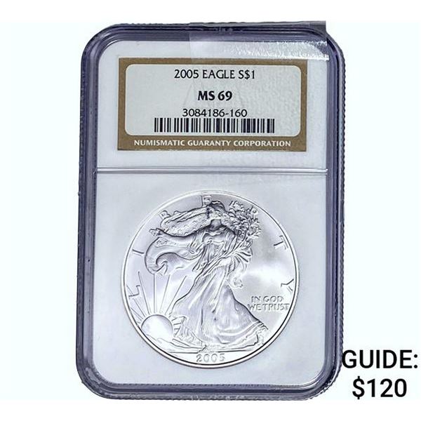 2005 Silver Eagle NGC MS69
