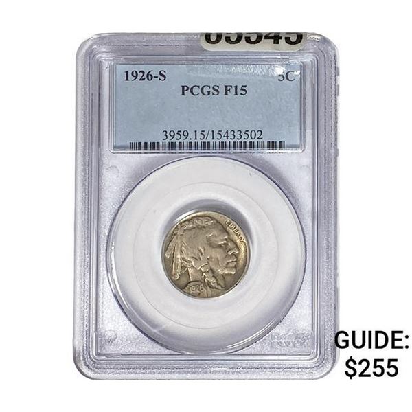 1926-S Buffalo Nickel PCGS F15