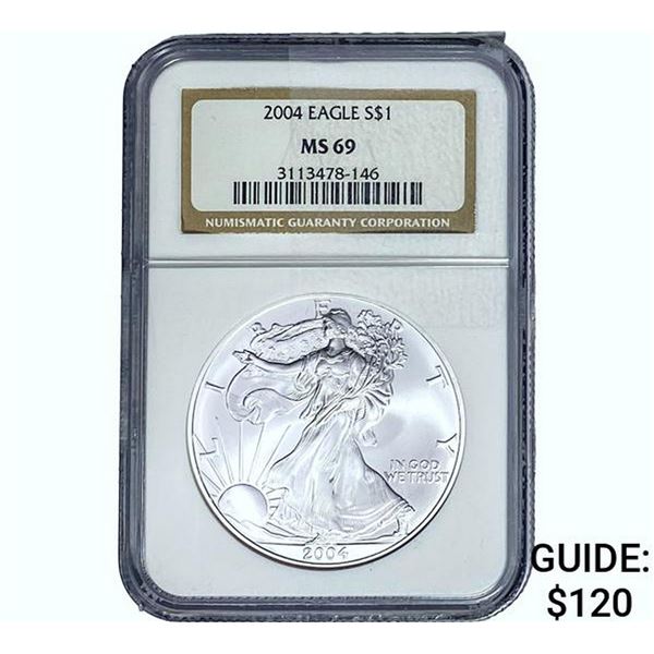 2004 Silver Eagle NGC MS69