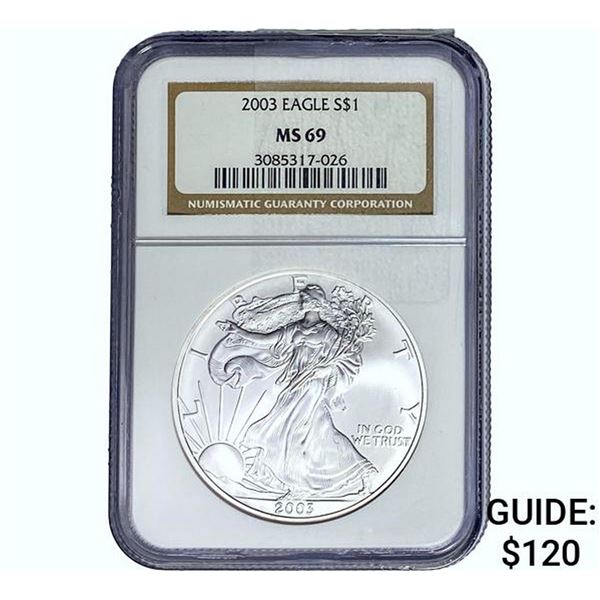 2003 Silver Eagle NGC MS69