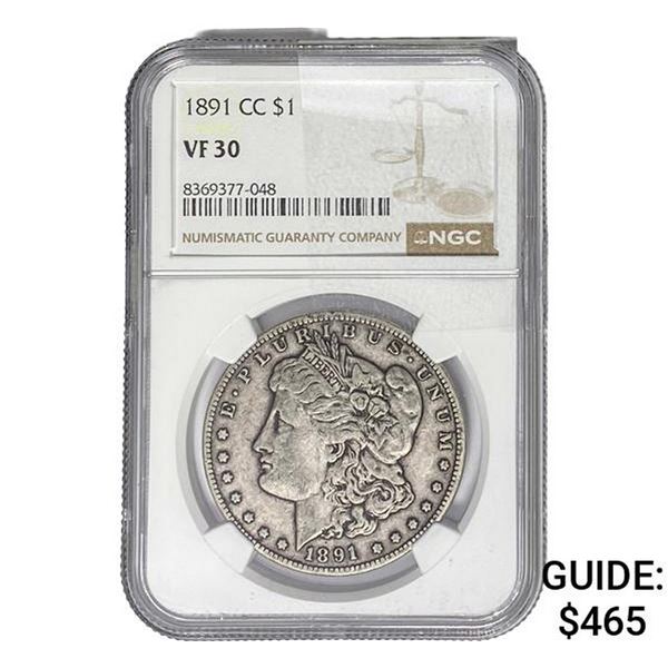 1891-CC Morgan Silver Dollar NGC VF30