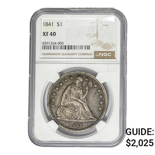 1841 Silver Trade Dollar NGC XF40