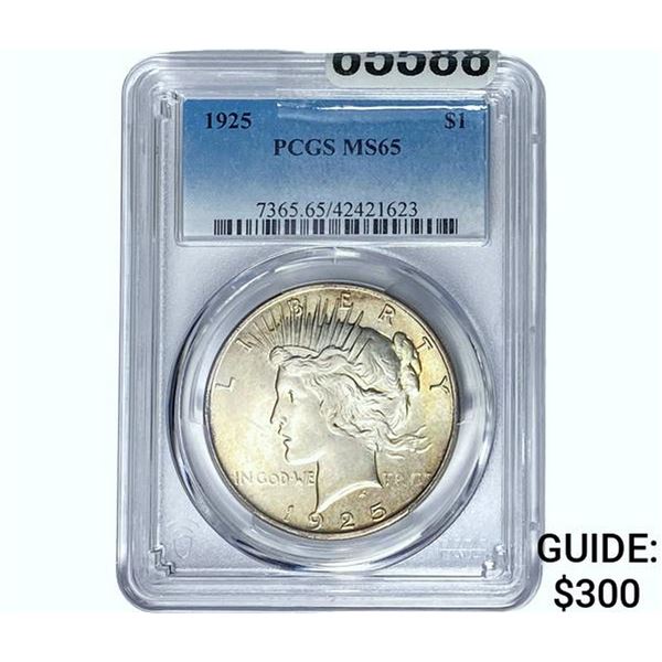 1925 Silver Peace Dollar PCGS MS65