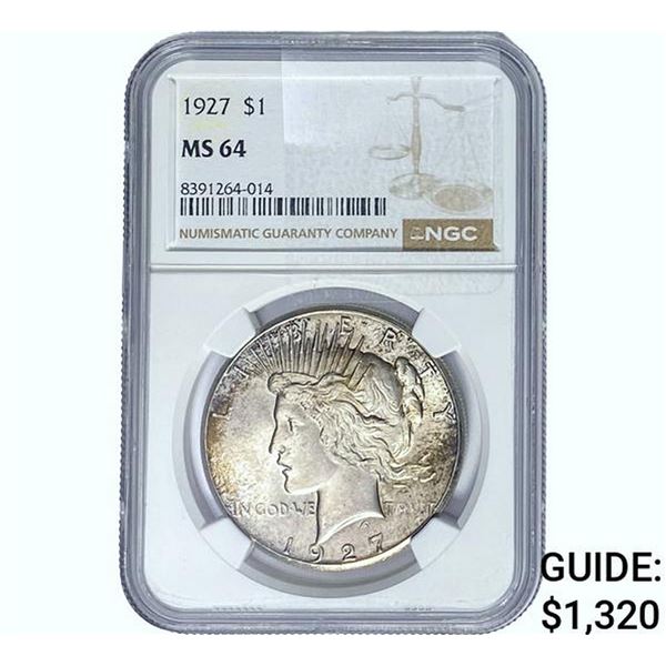 1927 Silver Peace Dollar NGC MS64