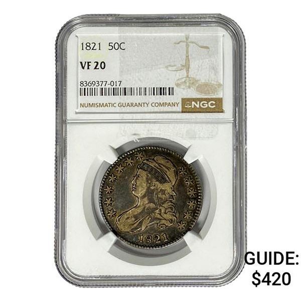 1821 Capped Bust Half Dollar NGC VF20