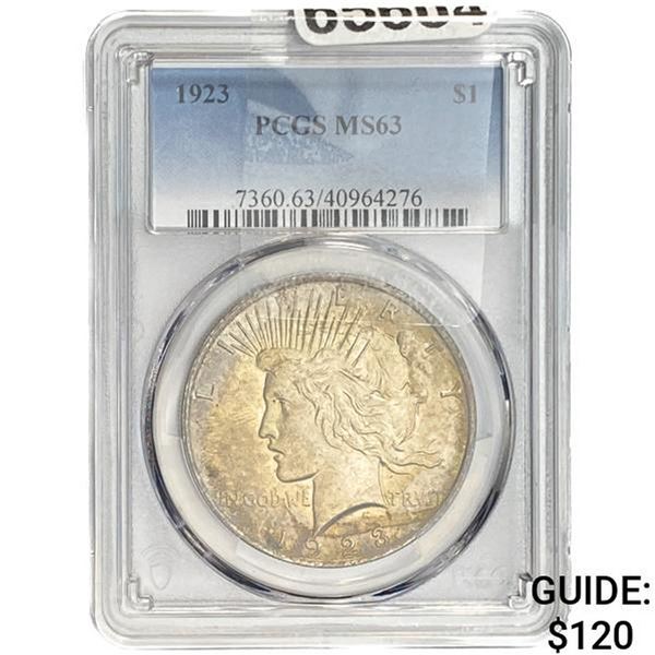 1923 Silver Peace Dollar PCGS MS63