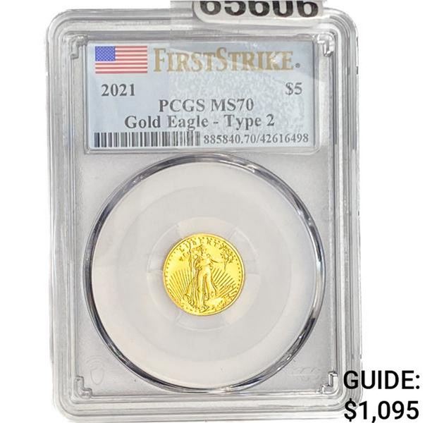 2021 $5 Gold Half Eagle PCGS MS70