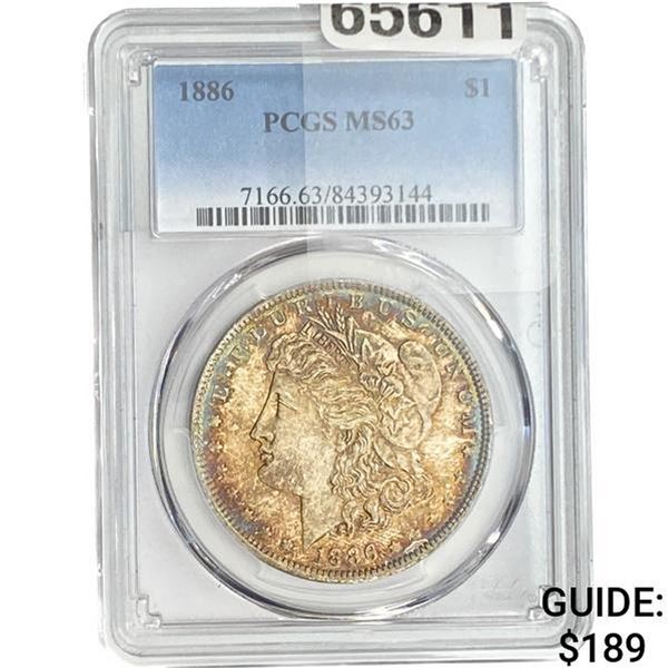 1886 Morgan Silver Dollar PCGS MS63