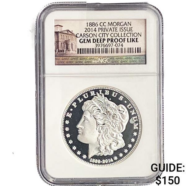 1886-CC/2014 PI Morgan Silver Dollar NGC Gem DPL