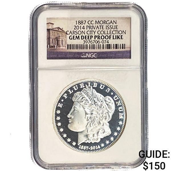 1887-CC/2014 PI Morgan Silver Dollar NGC Gem DPL
