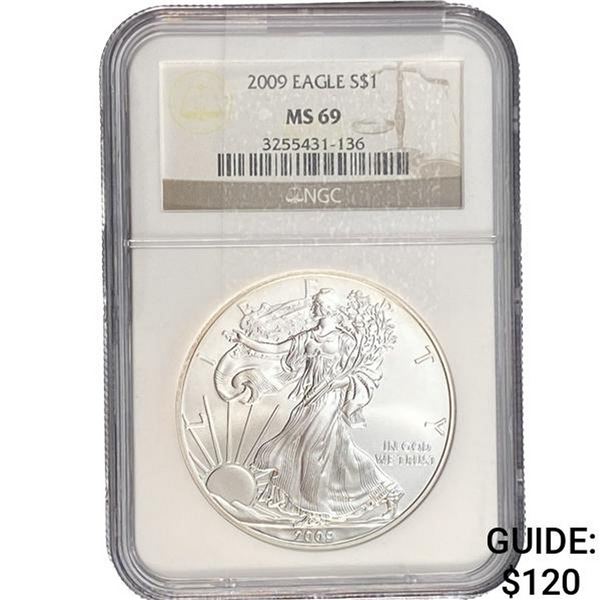 2009 Silver Eagle NGC MS69