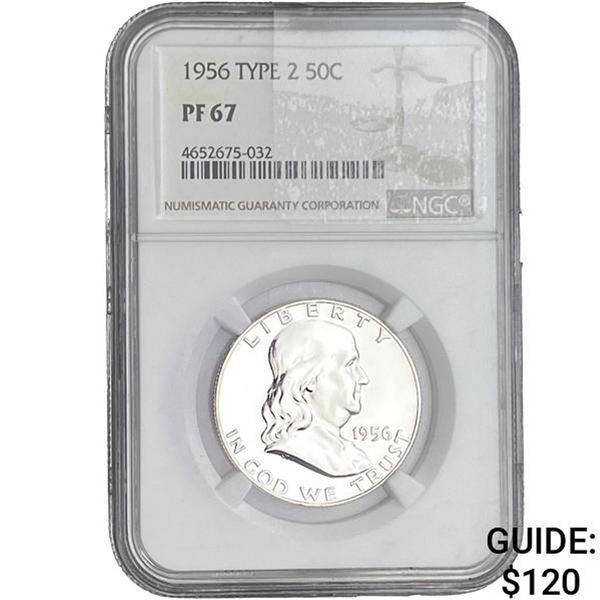 1956 Franklin Half Dollar NGC PF67 Type 2