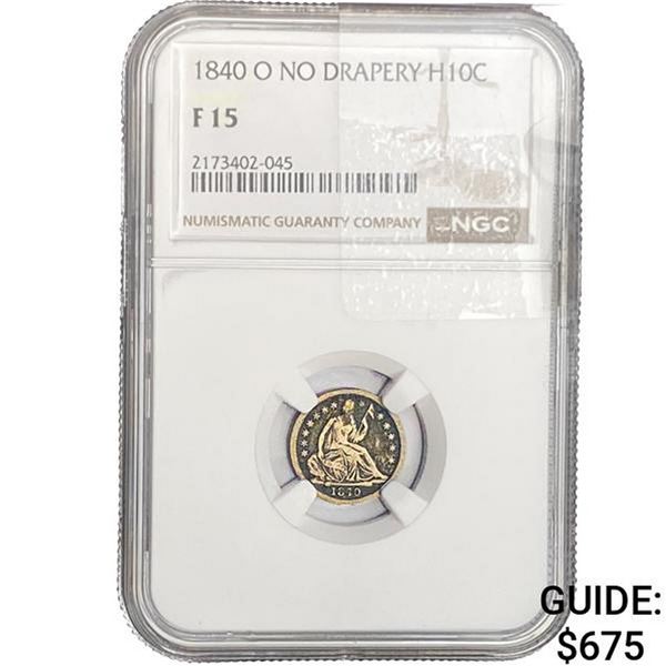 1840-O Seated Liberty Half Dime NGC F15 No Drapery