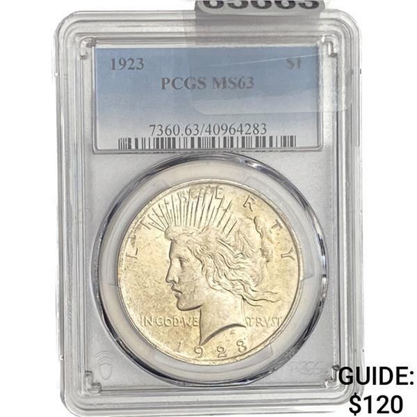 1923 Silver Peace Dollar PCGS MS63