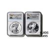 Image 1 : [2 Coins] 2013-W Silver Eagle NGC SP 69/PF69