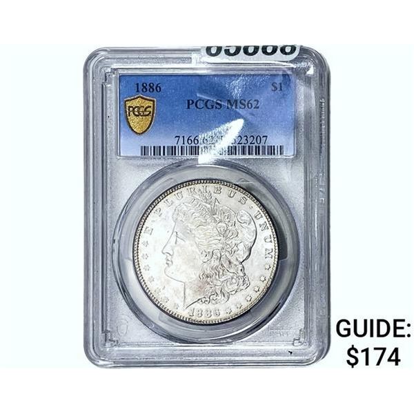 1886 Morgan Silver Dollar PCSG MS62