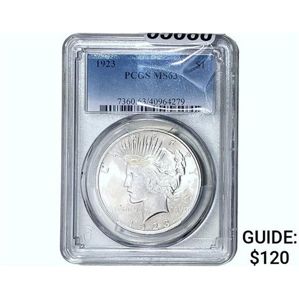 1923 Silver Peace Dollar PCGS MS63