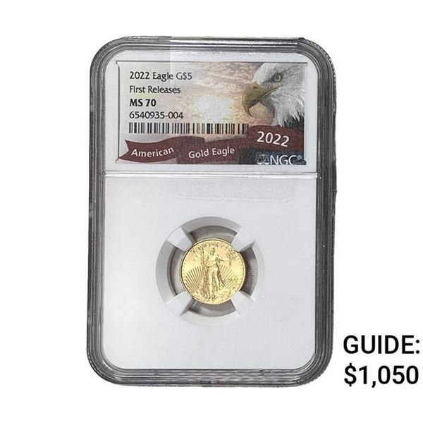 2022 $5 Gold Half Eagle NGC MS70 Early Releases