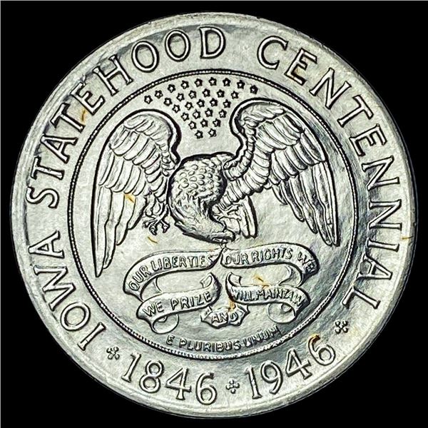 1946 Iowa Centennial Silver Half Dollar SUPERB GEM BU