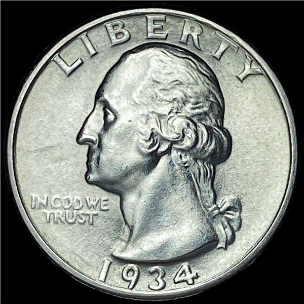 1934 Silver Washington Quarter CHOICE AU