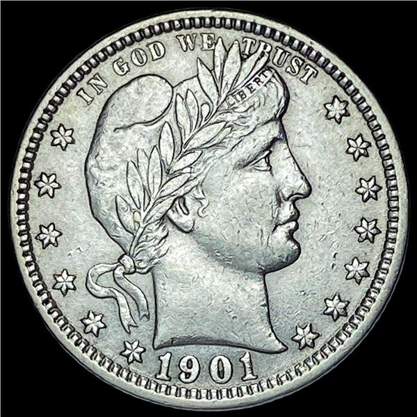 1901 Barber Silver Quarter ABOUT UNCIRCULATED