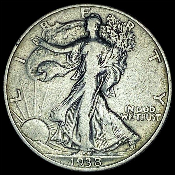 1938-D Silver Half Dollar Walking Liberty CHOICE AU