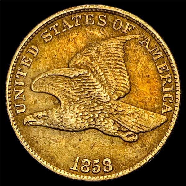 1858 Copper-Nickel Flying Eagle Cent CLOSELY UNCIRCULATED